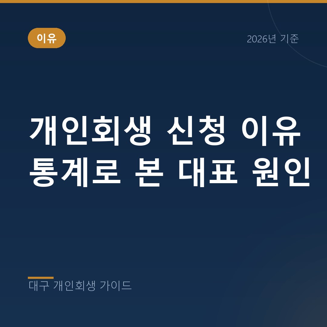 대구 개인회생 개인회생 신청 이유 통계로 본 대표 원인