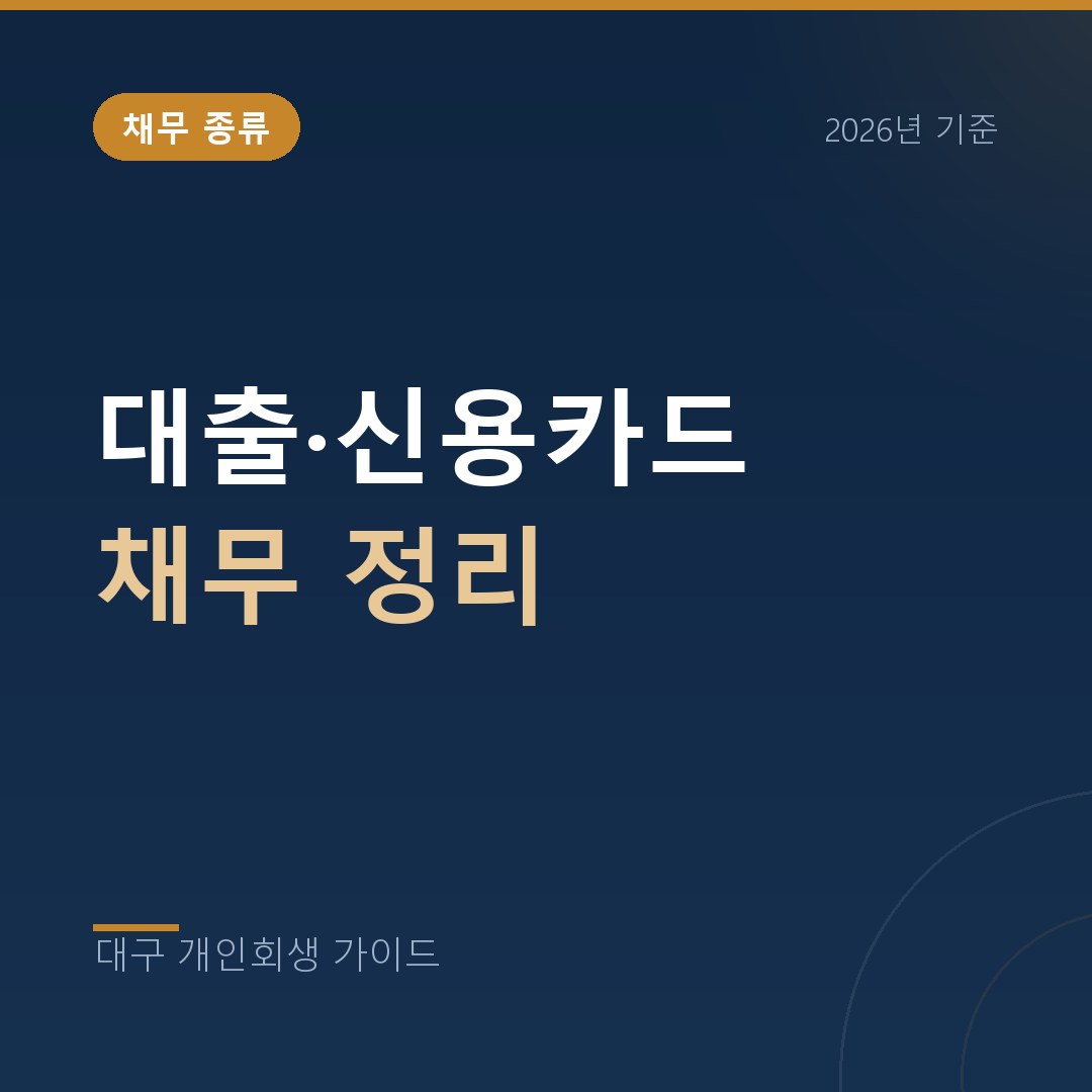 대구 개인회생 대출·신용카드 채무 정리
