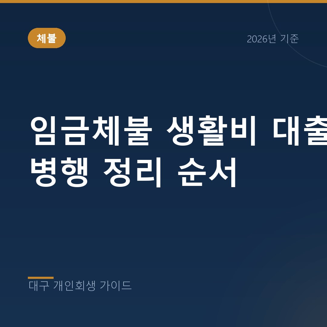 대구 개인회생 임금체불 생활비 대출 병행 정리 순서